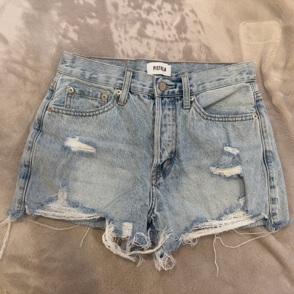 Pistola Light Blue Jean Shorts